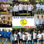 MGC Novi Ligure vittorioso come Club dell'Anno 2017